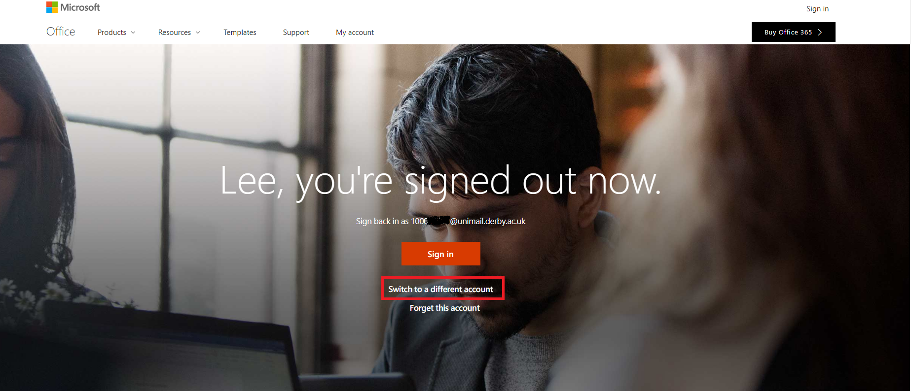 office 365 you signed out of your account