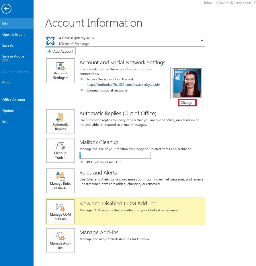 How To Add Picture To Outlook Profile