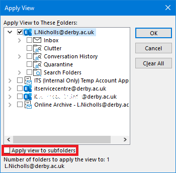 change font size in outlook mail folders